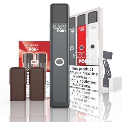 Imagen de un sistema de vapeo pod moderno y compacto. Comparativa visual entre vapes desechables y sistemas pod recargables. Diagrama explicativo del funcionamiento interno de un sistema pod.