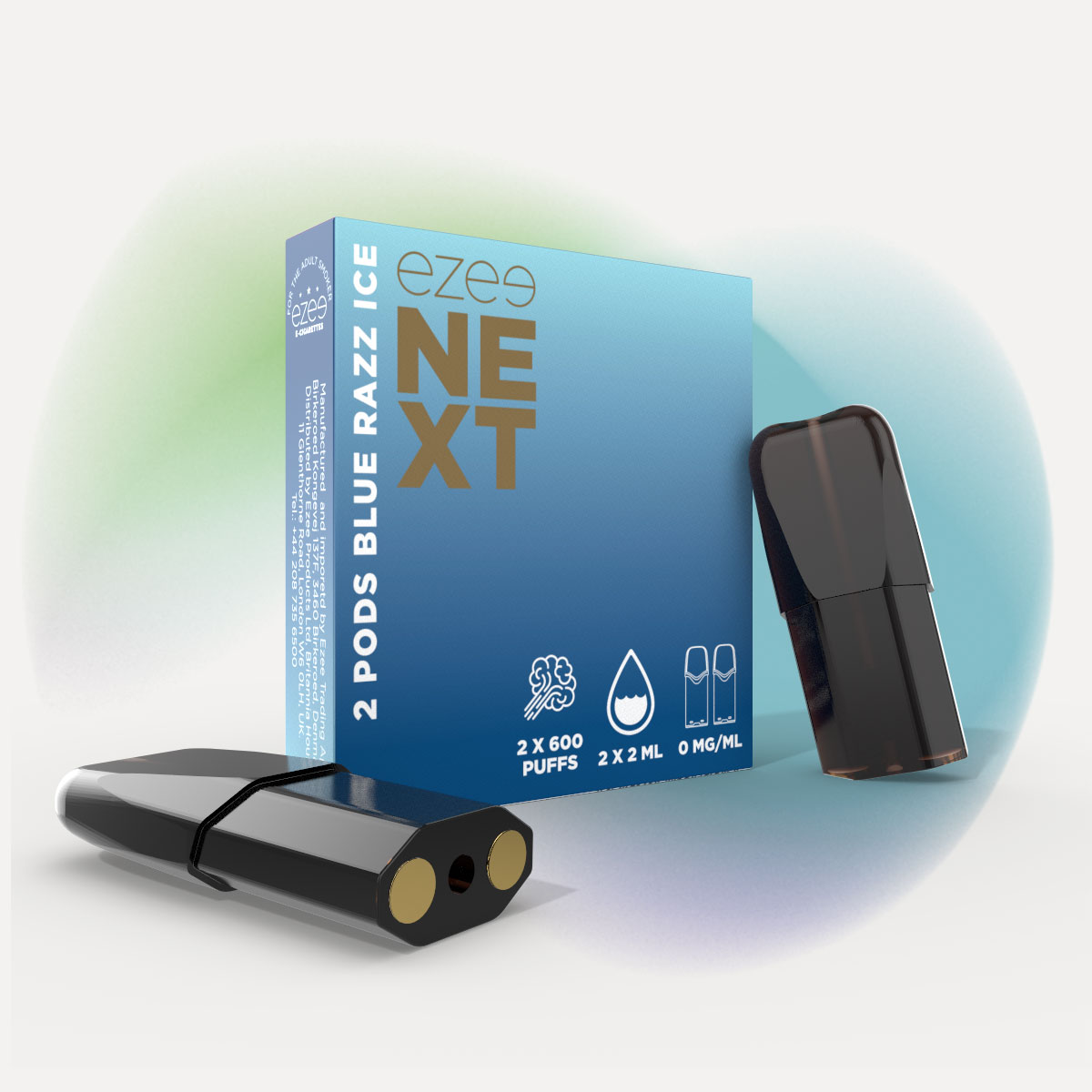 Ezee Next Pod Kit de inicio Beige - Blue Razz Ice Sin Nicotina