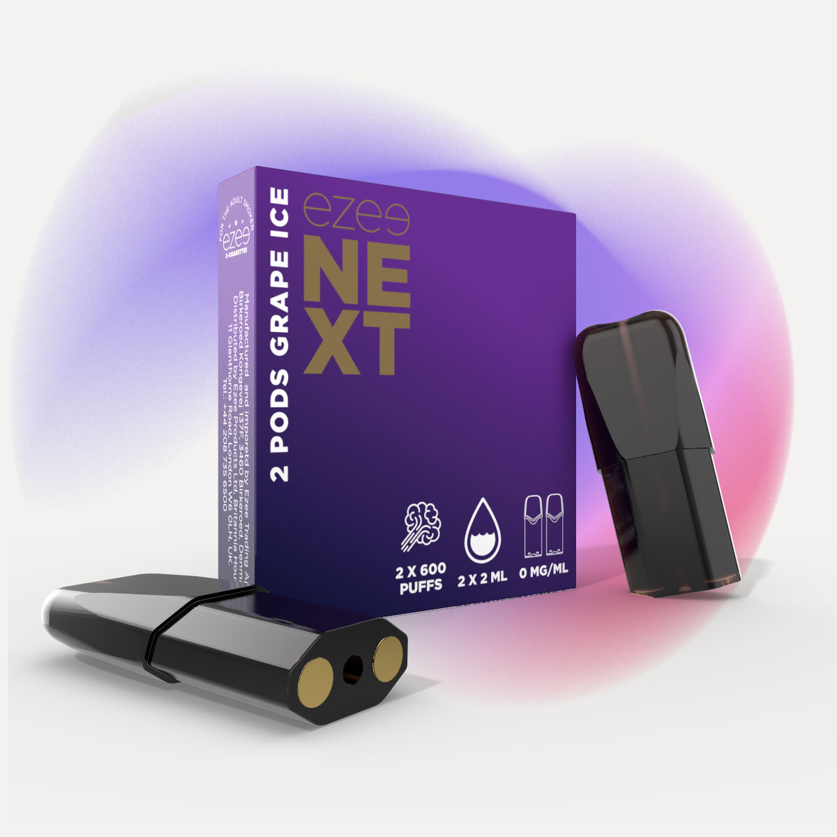 Ezee Next Pod Kit de inicio Negro - Uva Ice Sin Nicotina
