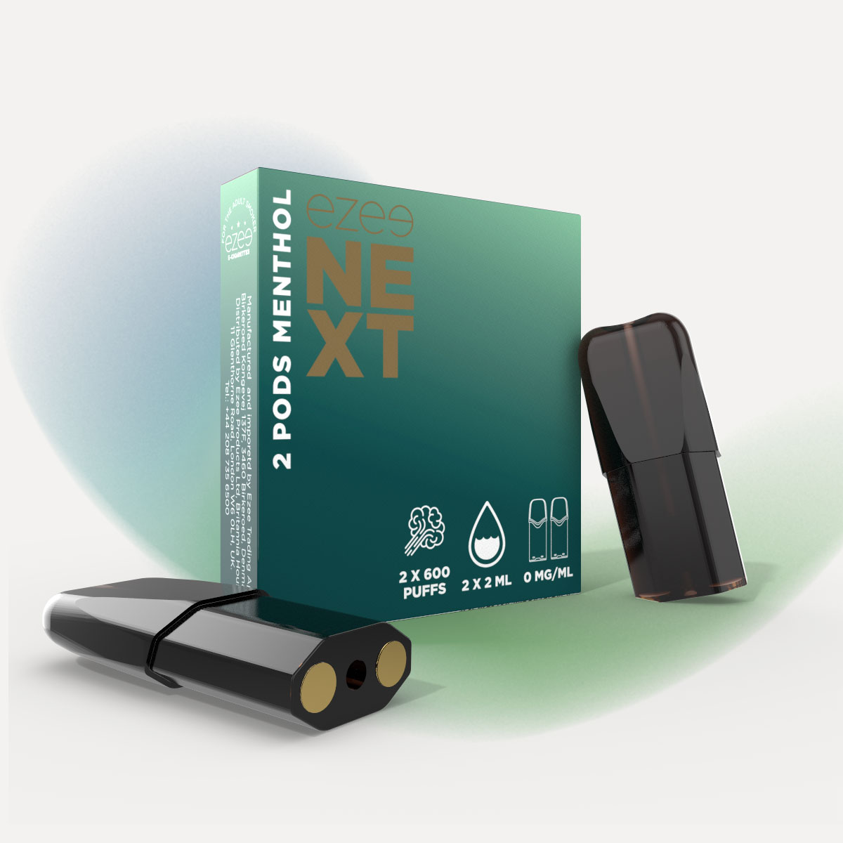 Ezee Next Pod Kit de inicio Negro - Mentol Sin Nicotina