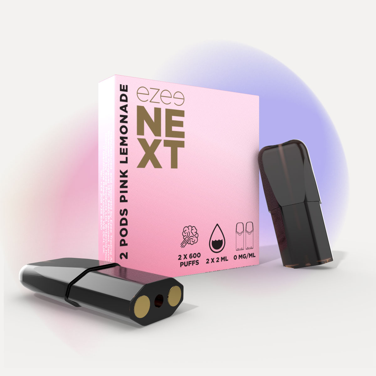 Ezee Next Pod Kit de inicio Negro - Limonada rosa Sin Nicotina