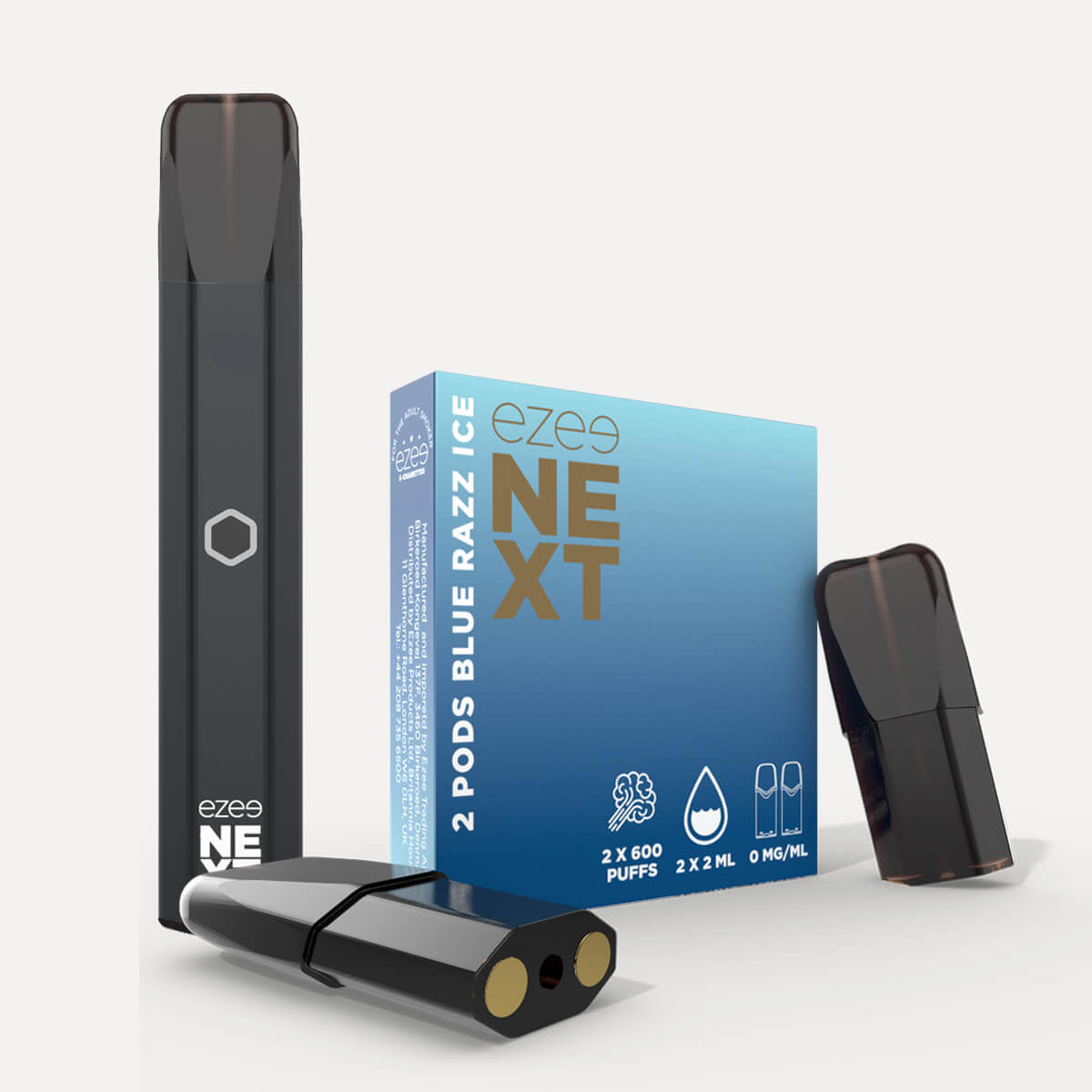 Ezee Next Pod Kit de inicio Negro - Blue Razz Ice Sin Nicotina