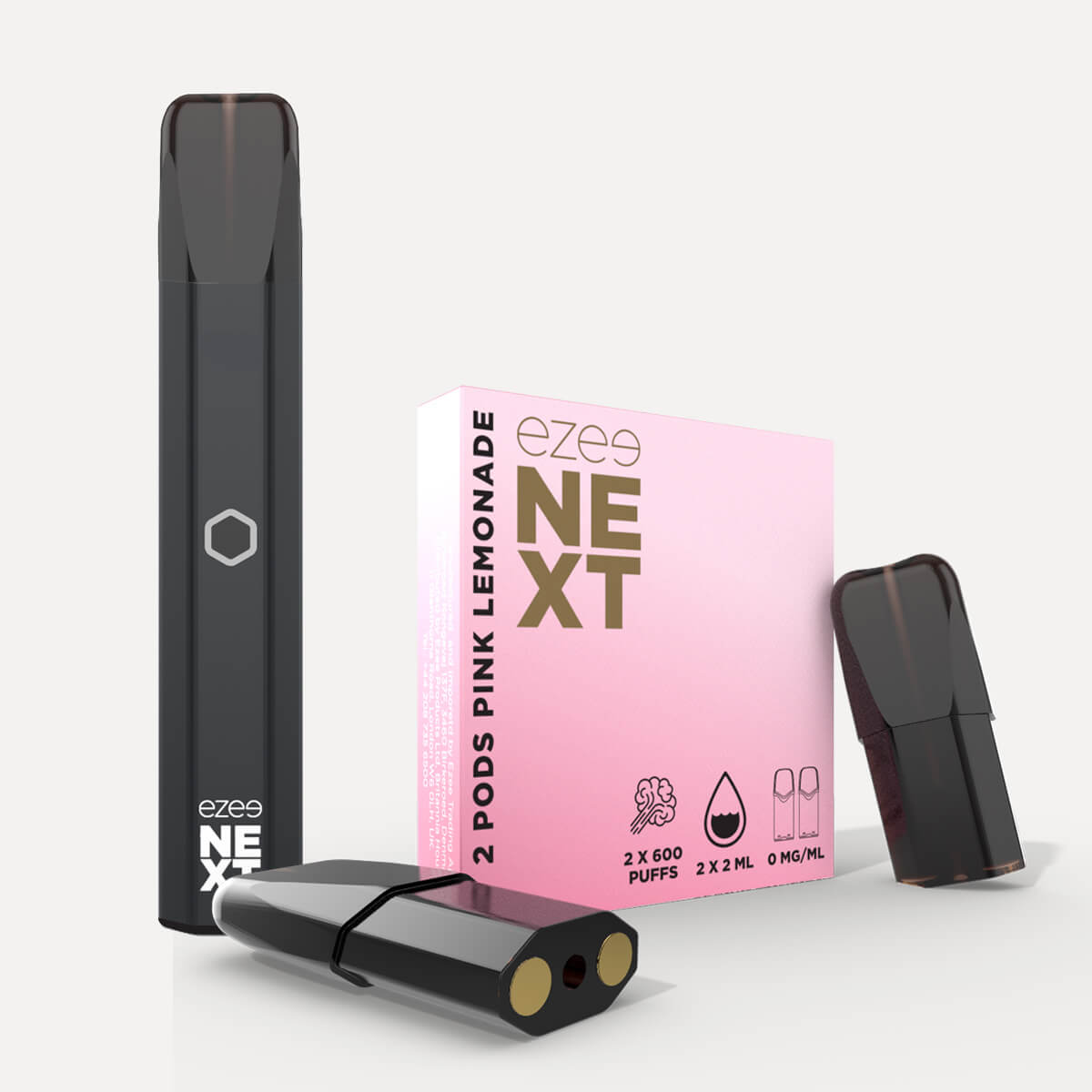 Ezee Next Pod Kit de inicio Negro - Limonada rosa Sin Nicotina