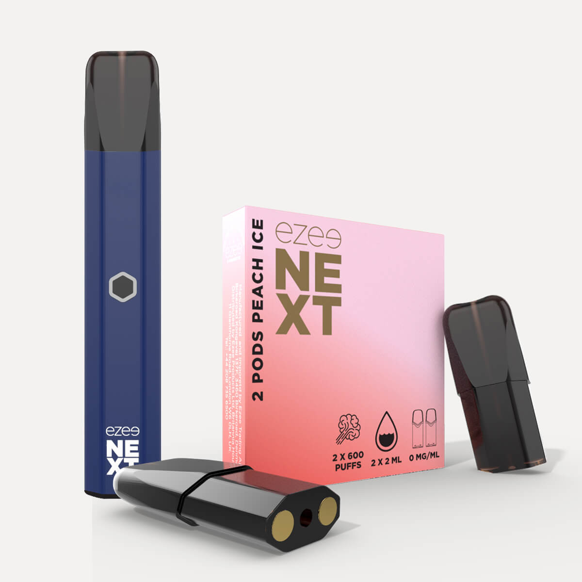 Ezee Next Pod Kit de inicio Azul - Melocotón Ice Sin Nicotina