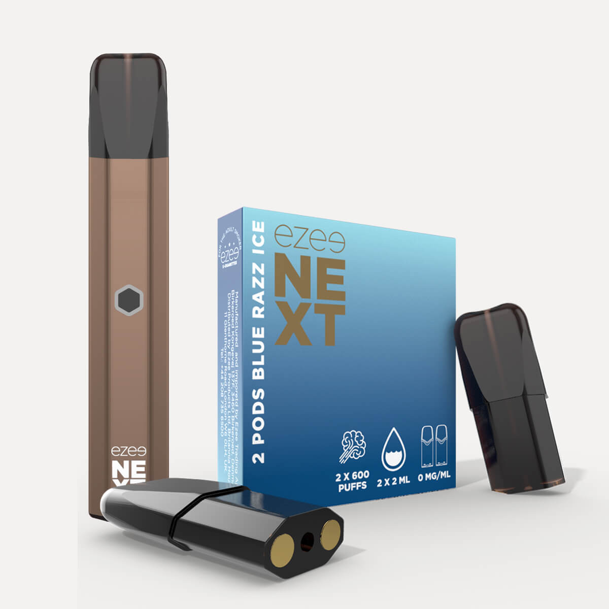 Ezee Next Pod Kit de inicio Marrón - Blue Razz Ice Sin Nicotina