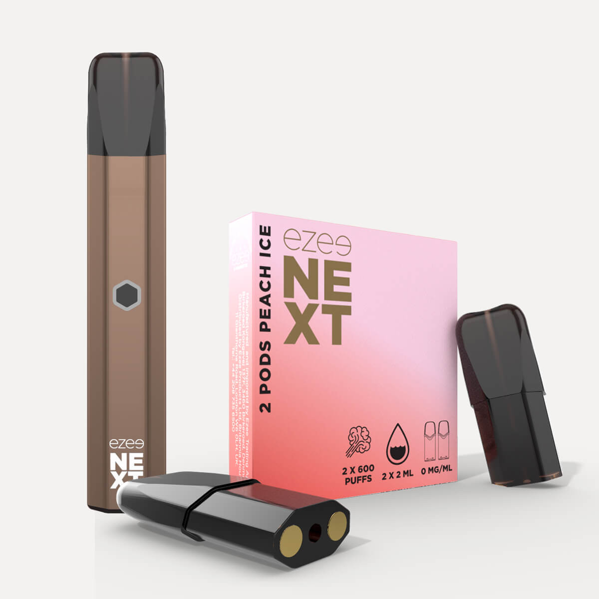 Ezee Next Pod Kit de inicio Marrón - Melocotón Ice Sin Nicotina