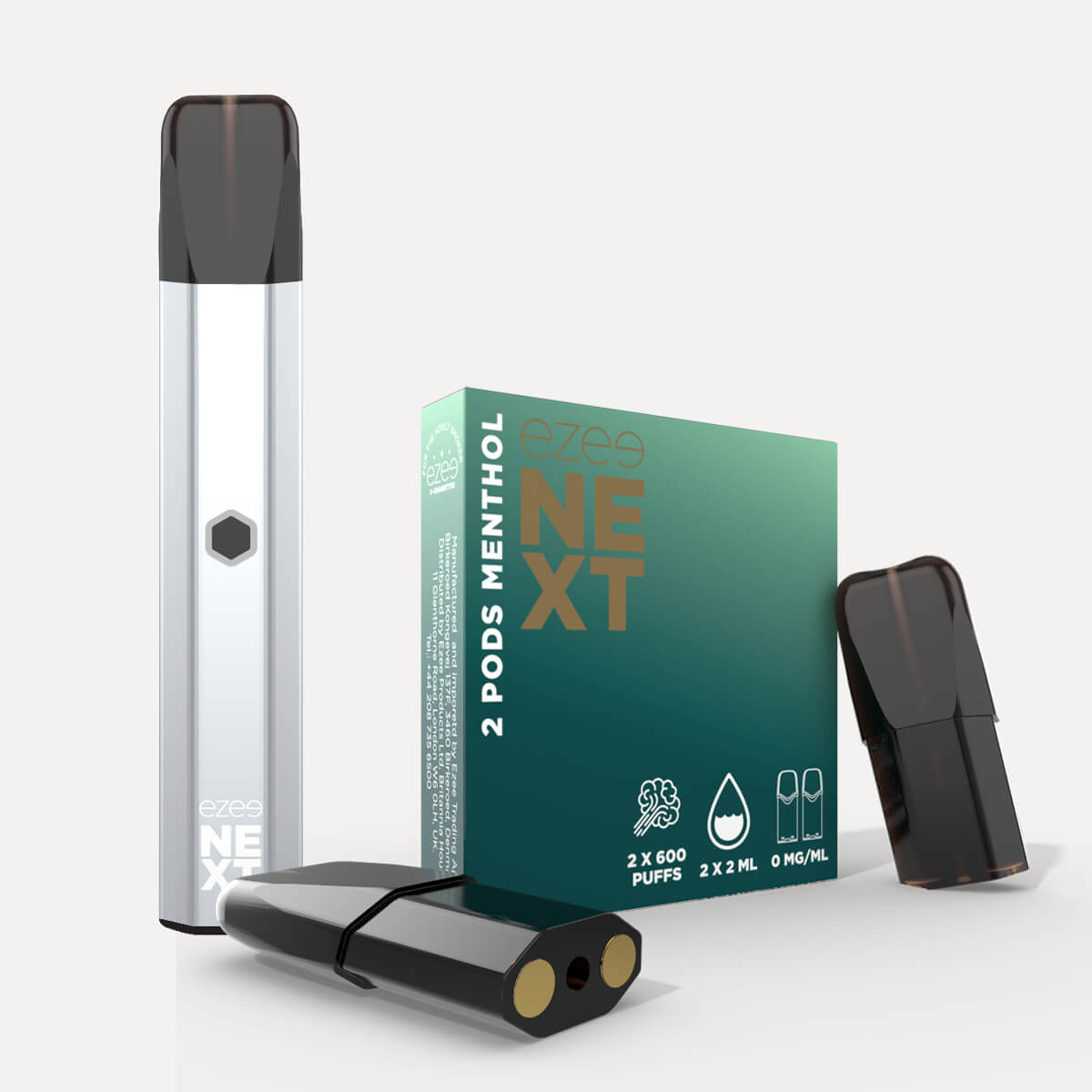 Ezee Next Pod Kit de inicio Plata - Mentol Sin Nicotina