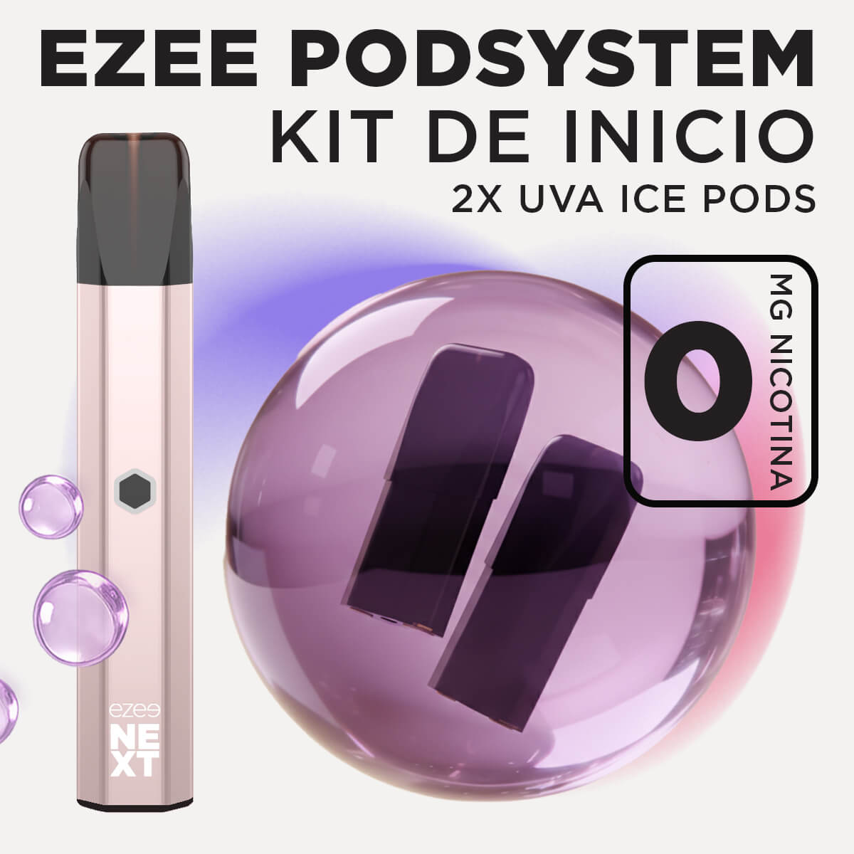 Ezee Next Pod Kit de inicio Beige - Uva Ice Sin Nicotina