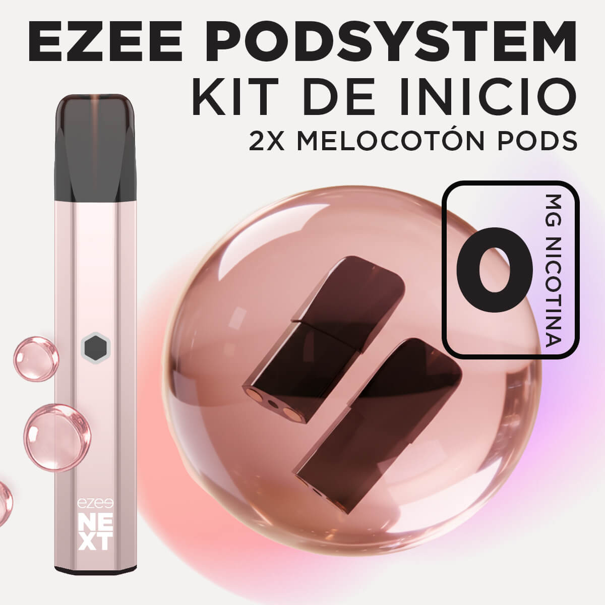 Ezee Next Pod Kit de inicio Beige - Melocotón Ice Sin Nicotina
