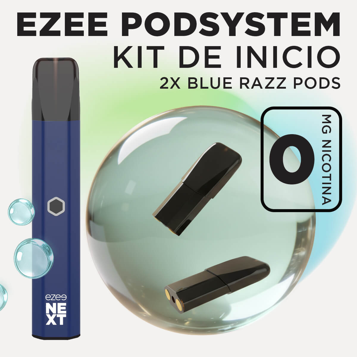 Ezee Next Pod Kit de inicio Azul - Blue Razz Ice Sin Nicotina