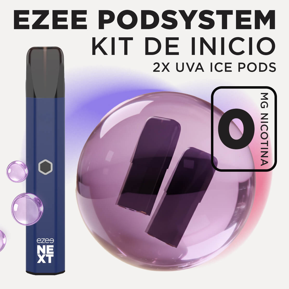 Ezee Next Pod Kit de inicio Azul - Uva Ice Sin Nicotina