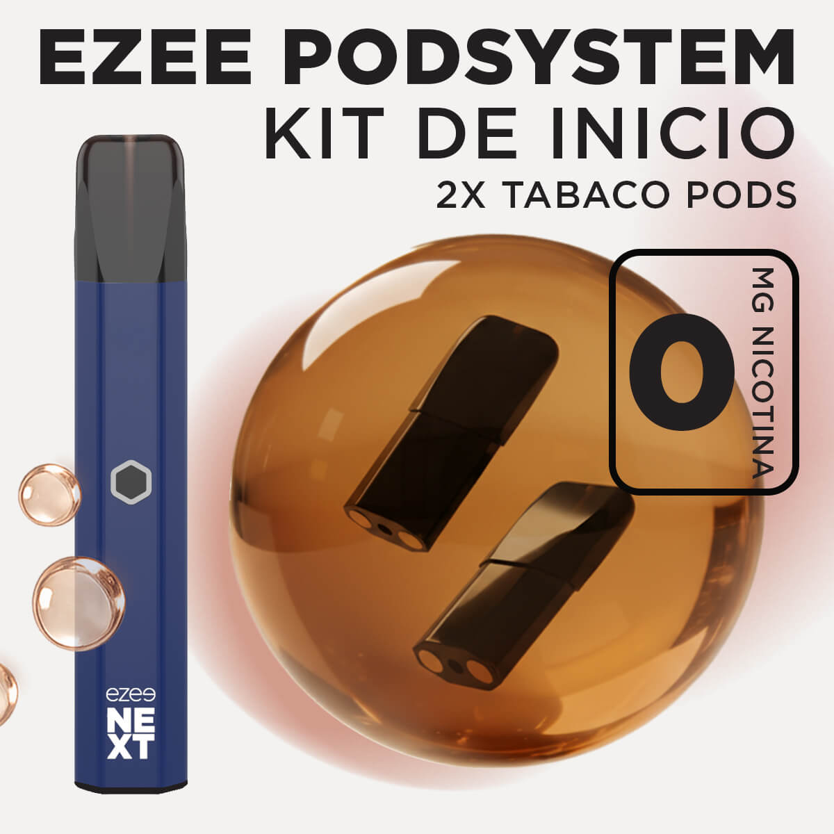 Ezee Next Pod Kit de inicio Azul - Tabaco Sin Nicotina