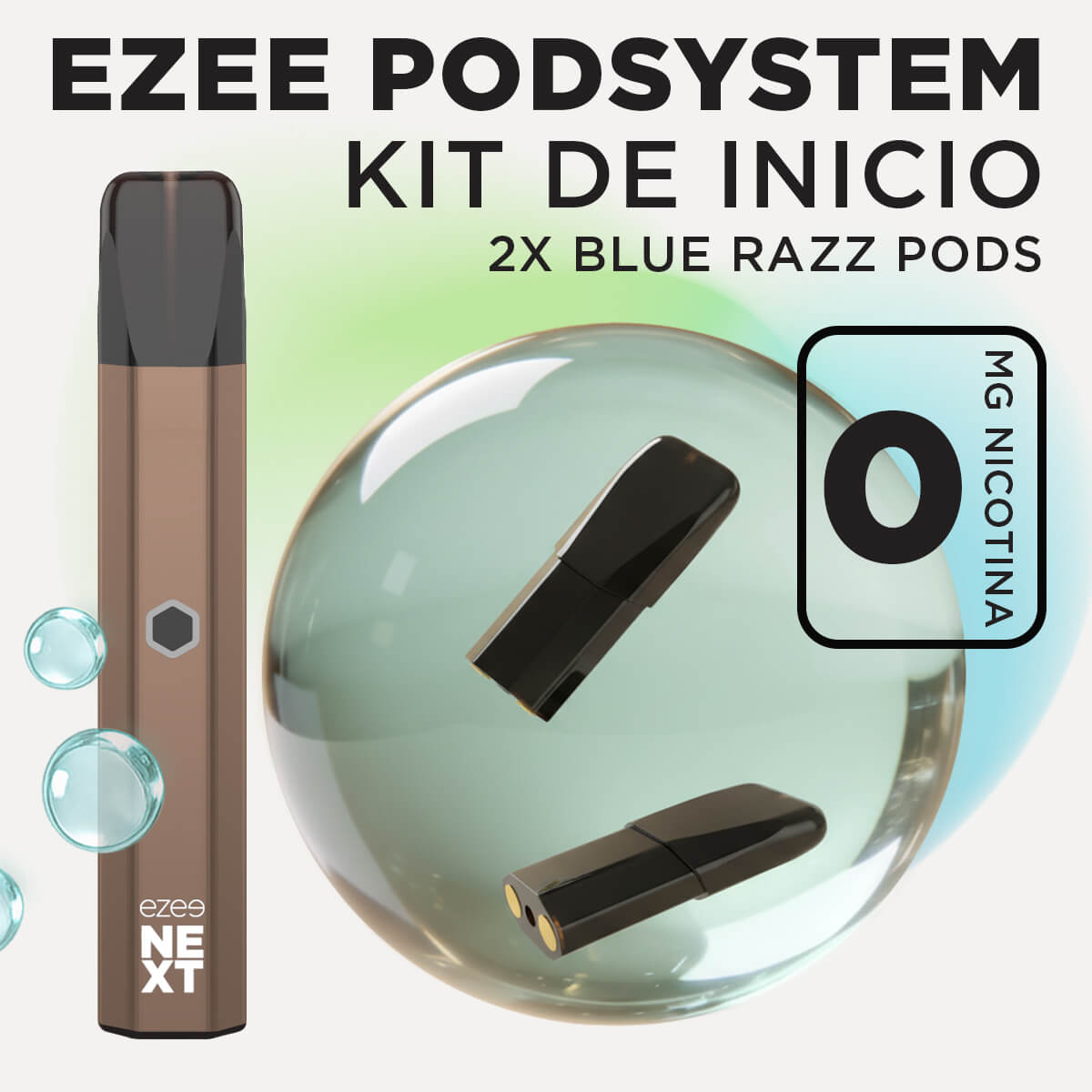 Ezee Next Pod Kit de inicio Marrón - Blue Razz Ice Sin Nicotina