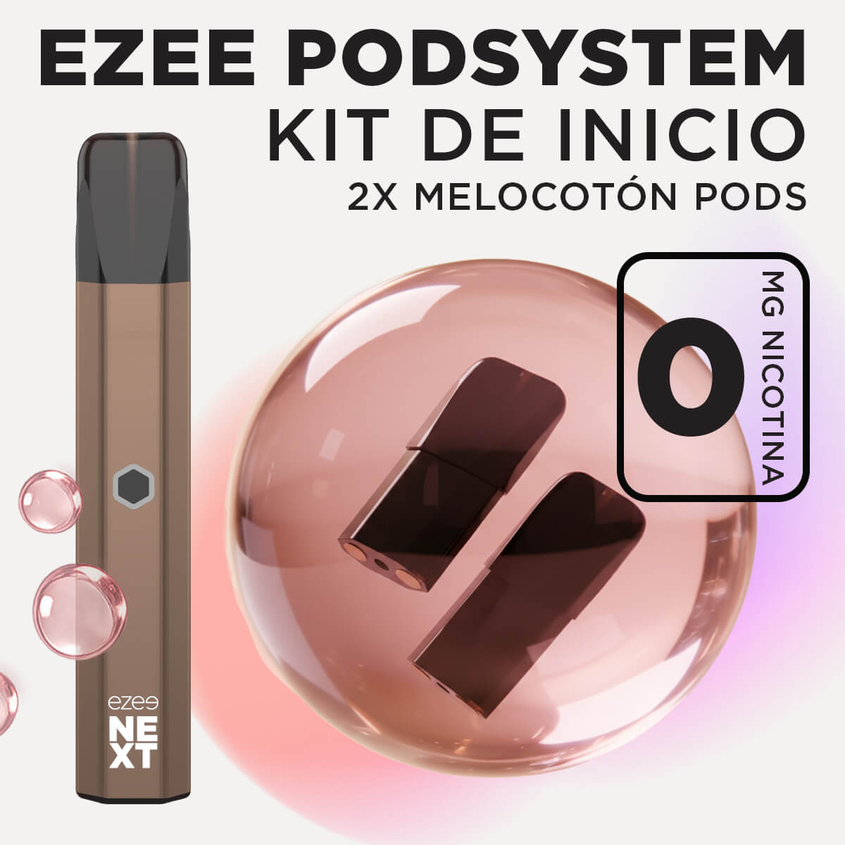 Ezee Next Pod Kit de inicio Marrón - Melocotón Ice Sin Nicotina