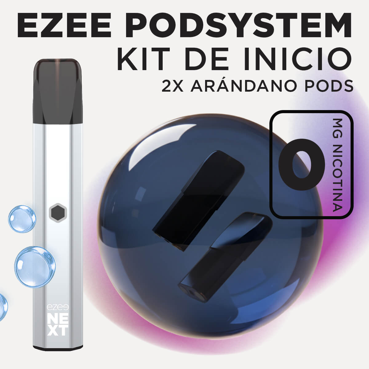 Ezee Next Pod Kit de inicio Plata - Arándano Sin Nicotina