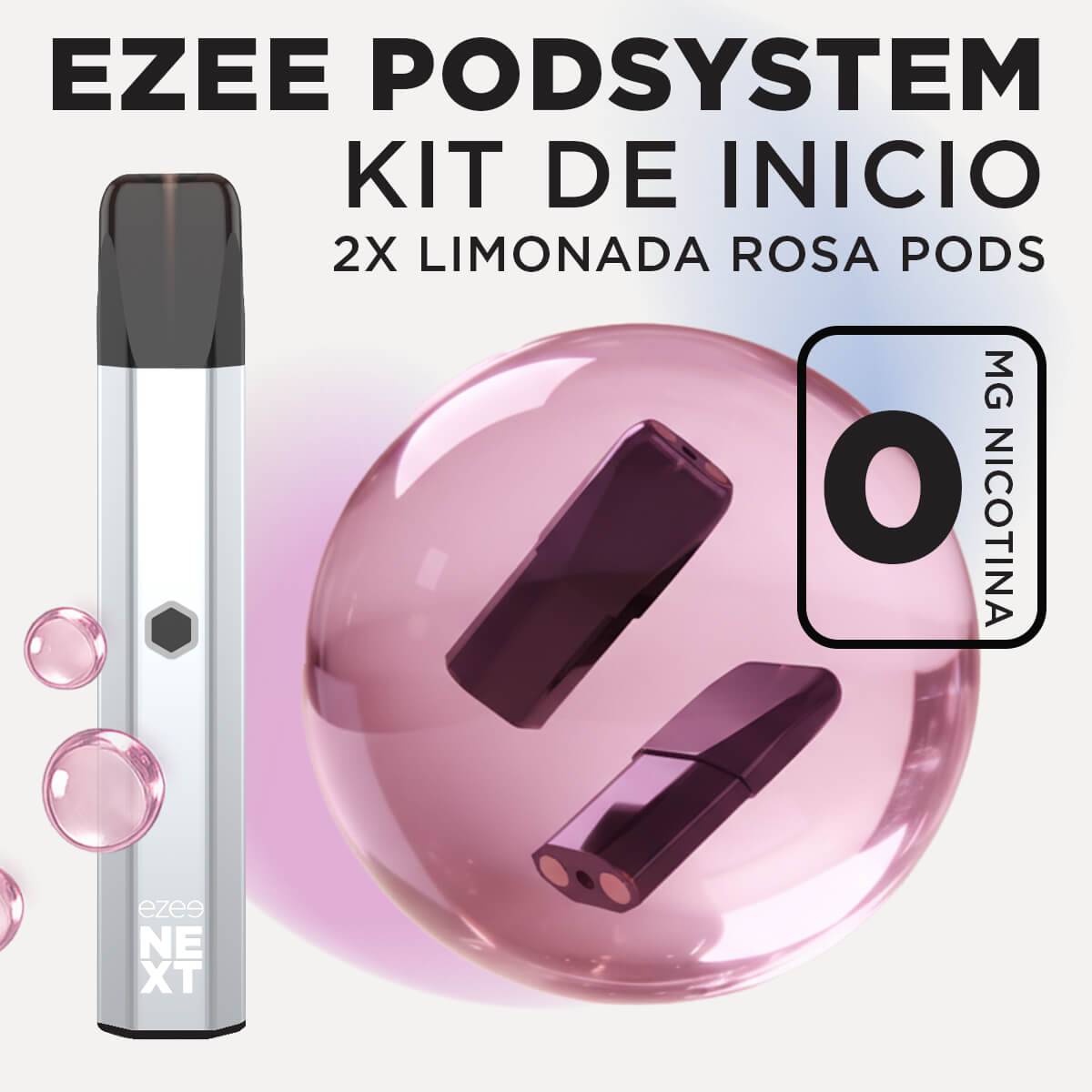 Ezee Next Pod Kit de inicio Plata - Limonada rosa Sin Nicotina