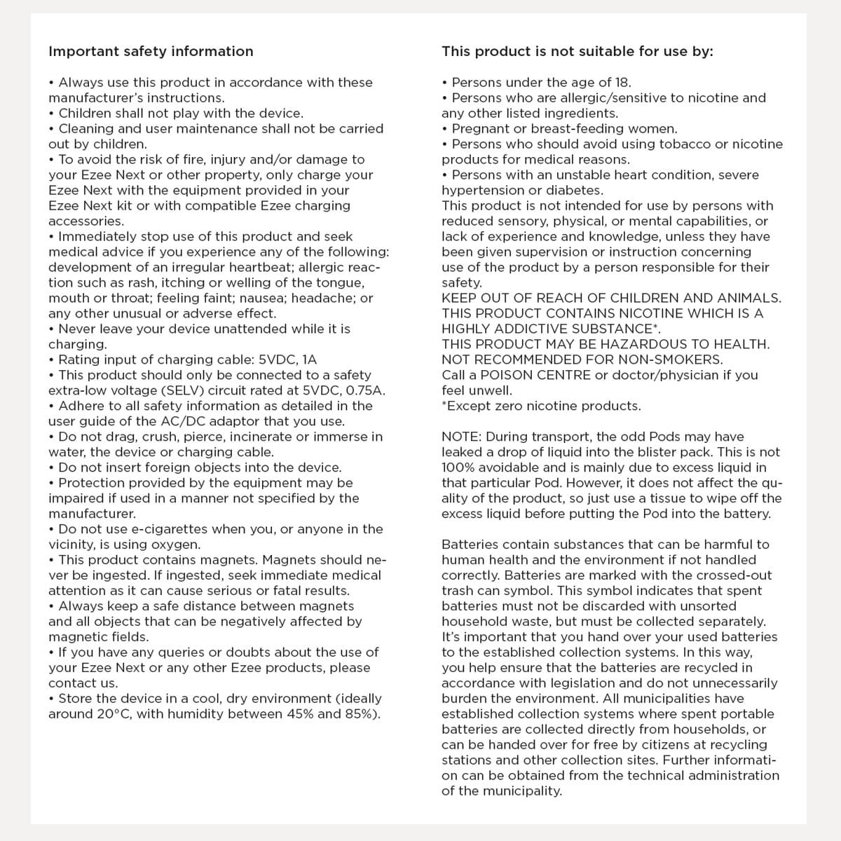 Ezee Next Pod Kit de inicio Negro - Limonada rosa Sin Nicotina