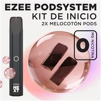 Ezee Next Pod Kit de inicio Negro - Melocotón Ice Sin Nicotina